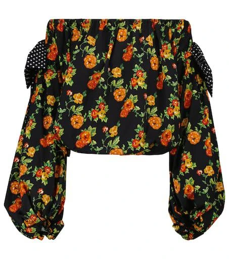 CAROLINE CONSTAS Mason floral off-shoulder top 1