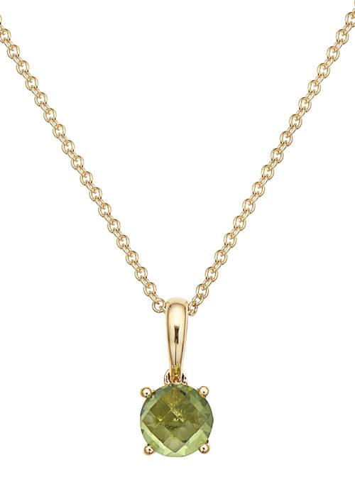 Effy 14K Yellow Gold 7 8 Ct. T.w. Peridot Pendant