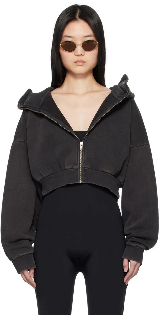 Entire Studios Black Cropped Full Zip Hoodie 1