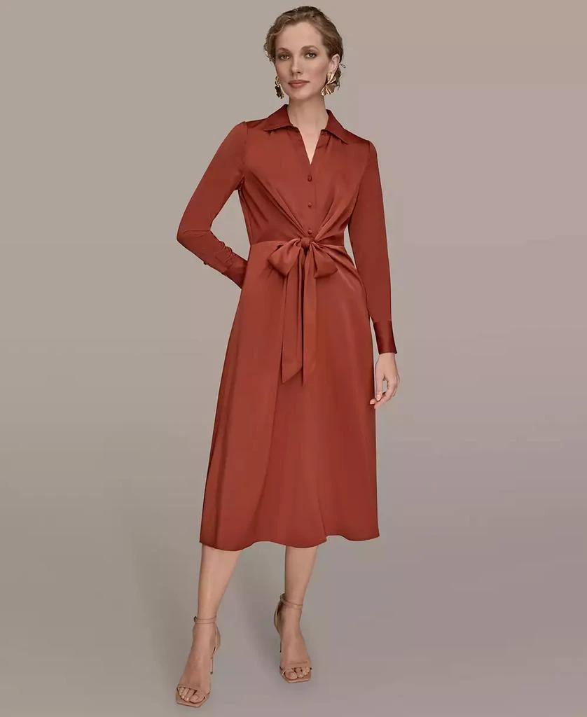 Donna Karan Women's Tie Front Shirt Dress 1