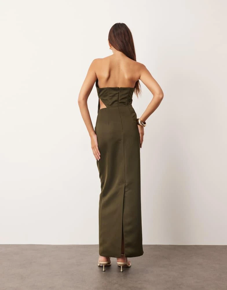 chinese dress ladies Black Satin Bandeau Arden Maxi Dress