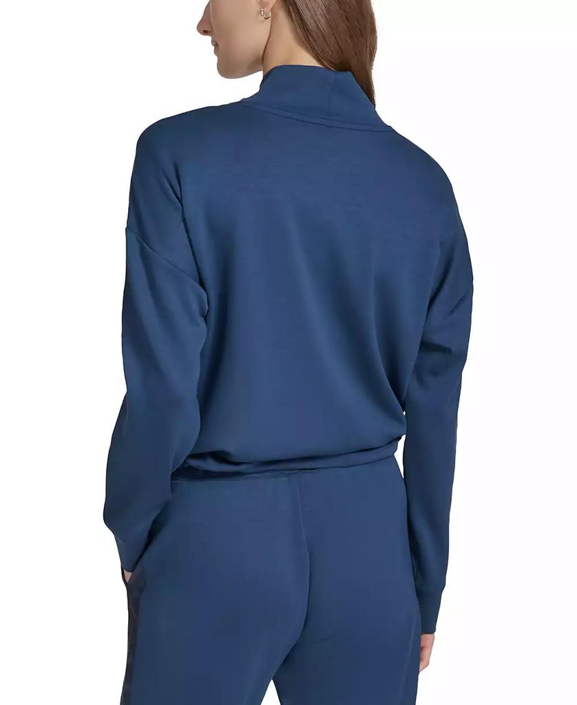 Marc New York by Andrew Marc Women's Mixed-Media Scuba Turtleneck Top