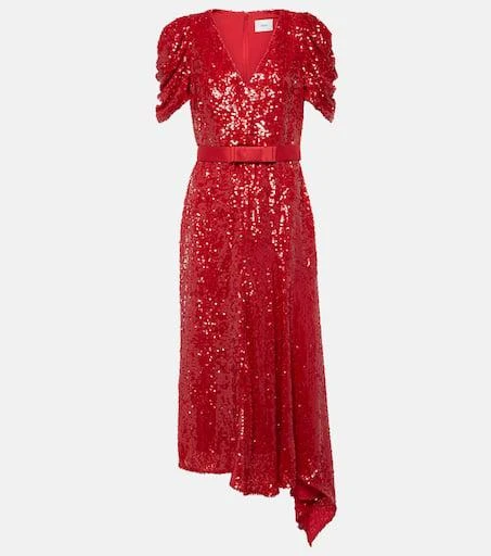 Erdem Asymmetric sequined midi dress 1