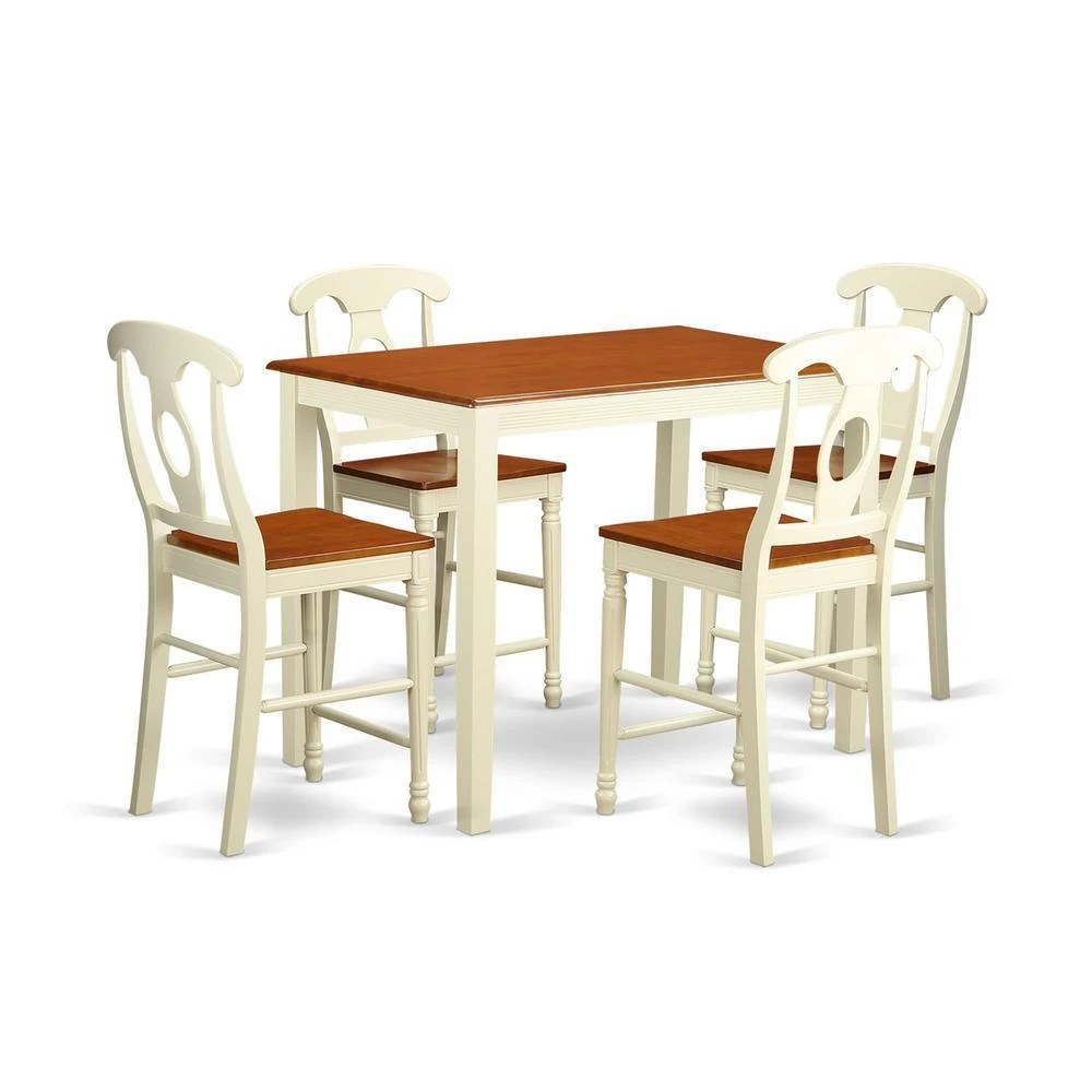 East West Furniture 5  Pc  counter  height  Dining  room  set-pub  Table  and  4  Kitchen  bar  stool 2