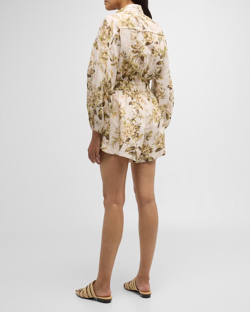 ZIMMERMANN★素敵！Hydrangia Floral Cassia Paneled Romper NWT ZIMMERMANN Hydrangia Floral Cassia Paneled Romper AU 0