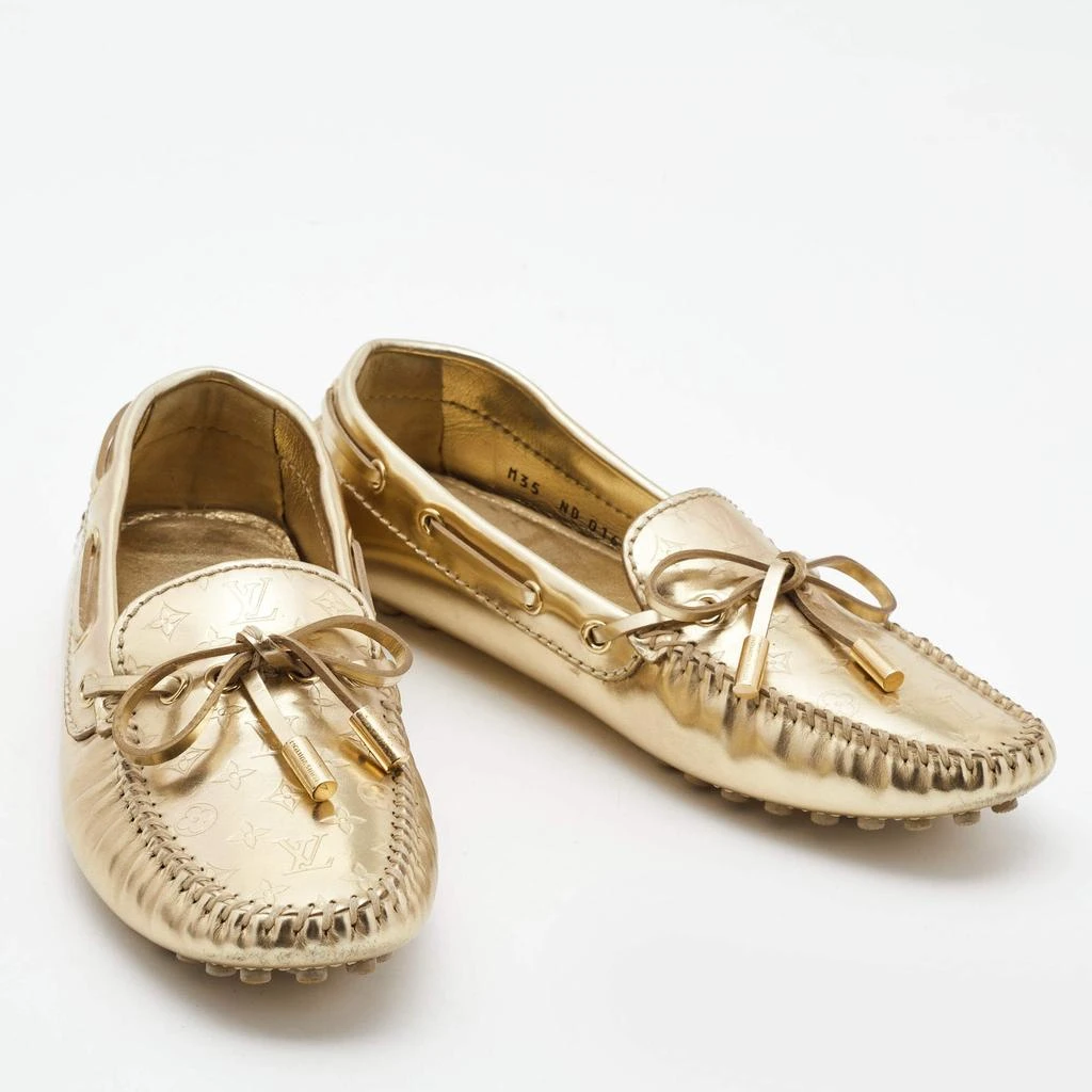 Louis Vuitton Louis Vuitton Gold Leather Gloria  Loafers Size  35 4