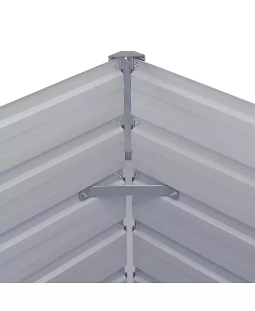 vidaXL Raised Bed Grey Galvanized steel 126 x 15.7 x 17.7 in Durable 4