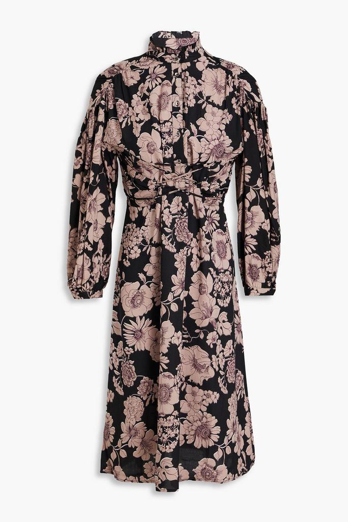ANTIK BATIK Leonie lace-up floral-print woven dress