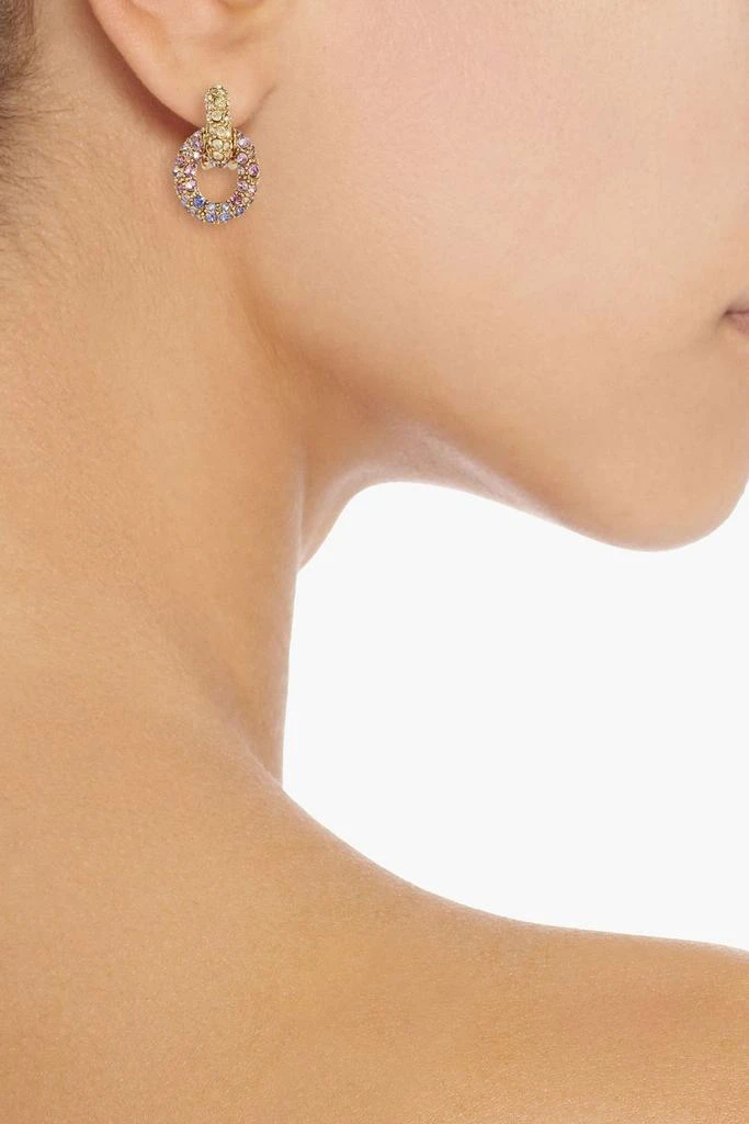Oscar de la Renta Gold-tone crystal clip earrings 2