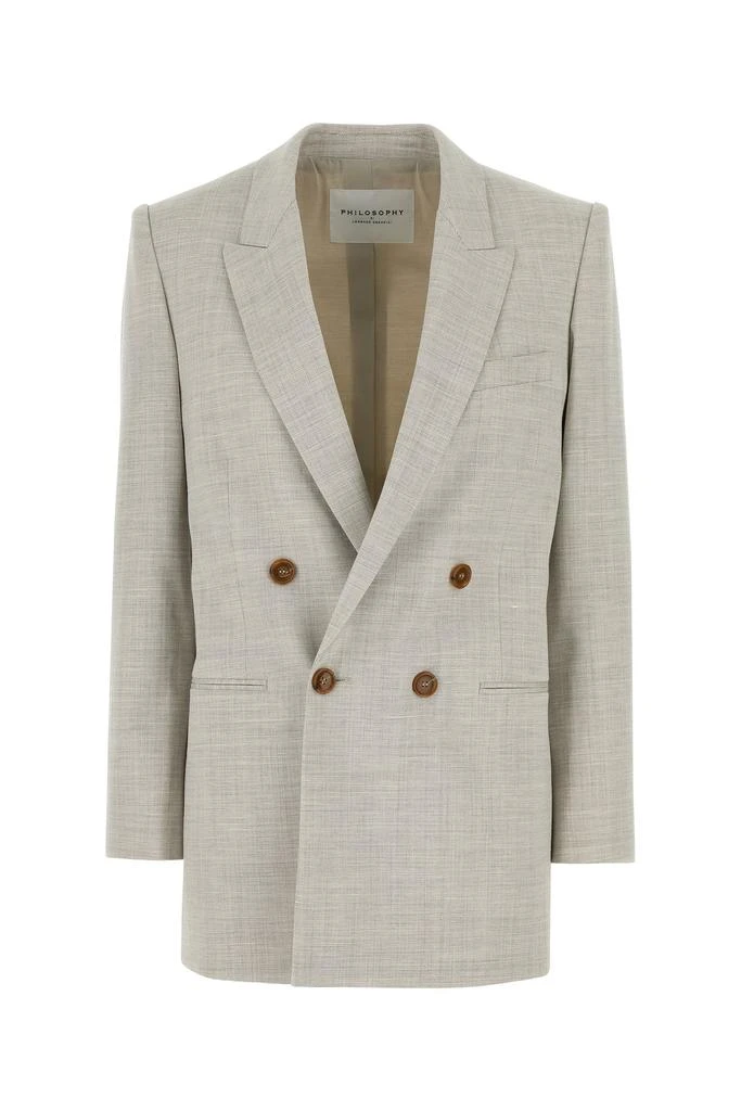 PHILOSOPHY di LORENZO SERAFINI Melange light grey stretch wool blend blazer
