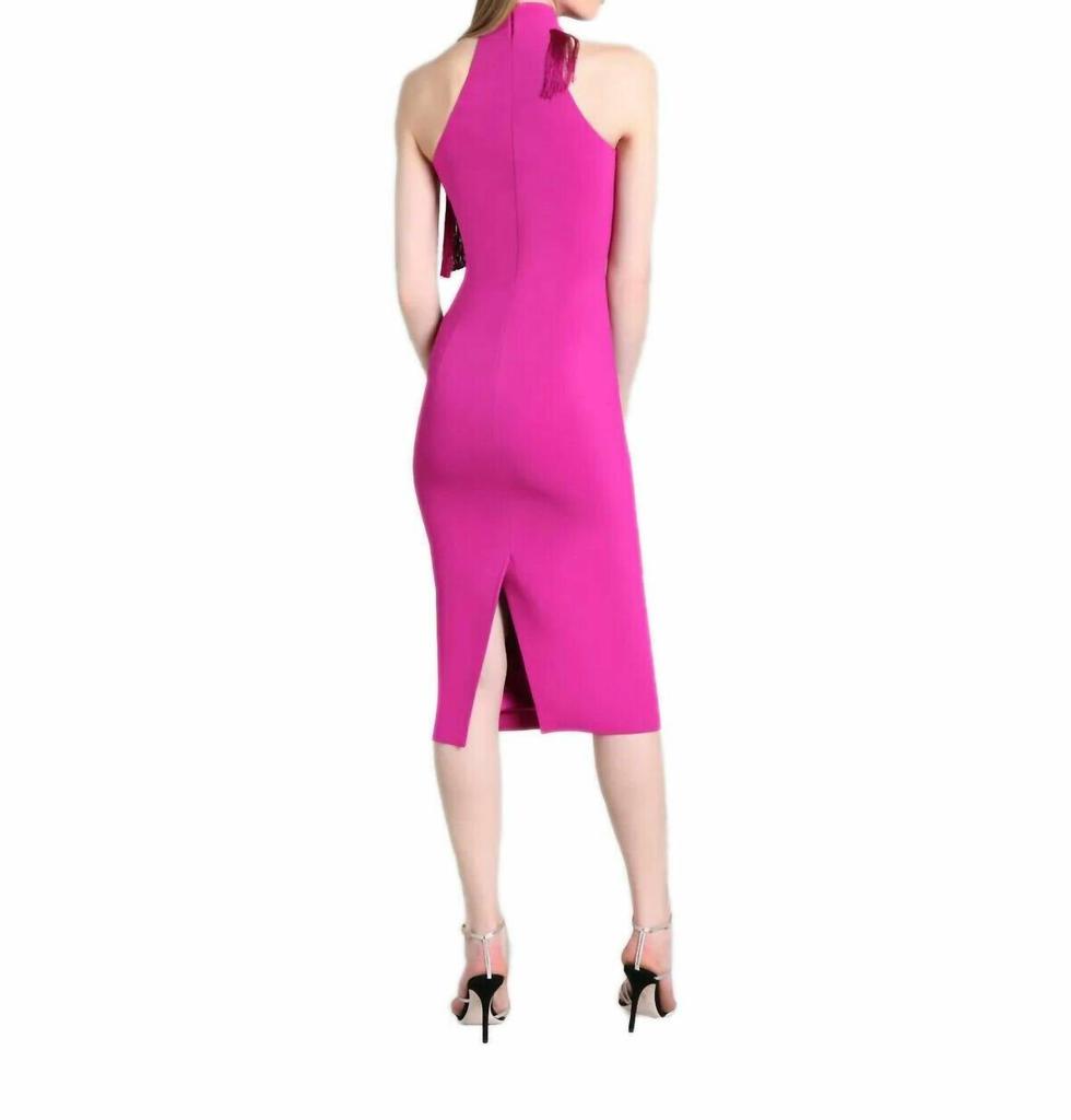 CUSHNIE Cushnie Et Ochs - Fringe Mock Neck Pencil Bodycon Dress