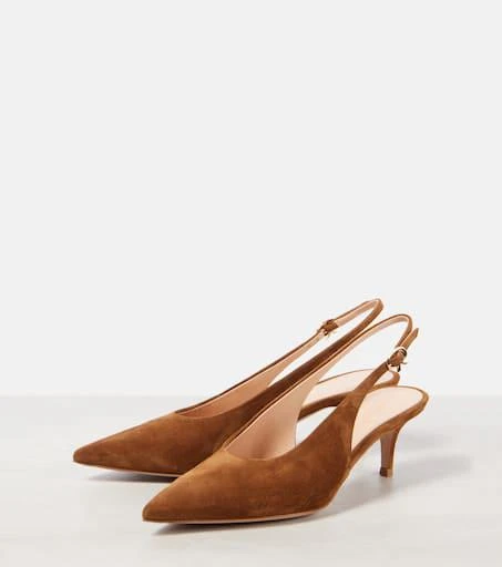 Gianvito Rossi Robbie 55 suede slingback pumps 4