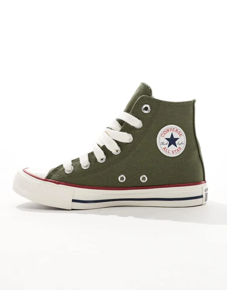 Converse Converse Chuck Taylor All star Hi trainers with chunky laces in green 4