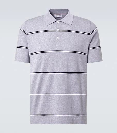 Brunello Cucinelli Striped cotton polo shirt 1