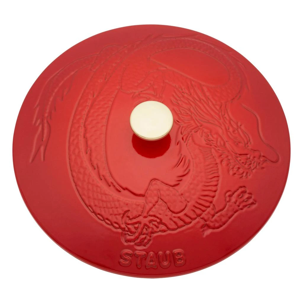 Staub Cast Iron 3.75-qt Essential French Oven with Dragon Lid - Cherry 4