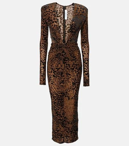 Shop Leopard-print ruched midi dress on Sale at BeyondStyle – Get
