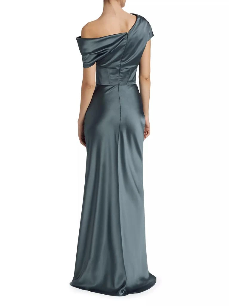 Amsale Satin One-Shoulder Gown 5