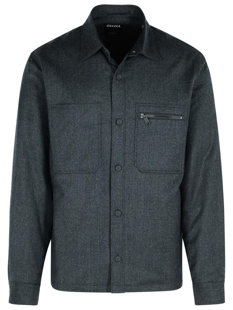 Zegna Zegna Zip Detailed Straight Hem Shirt