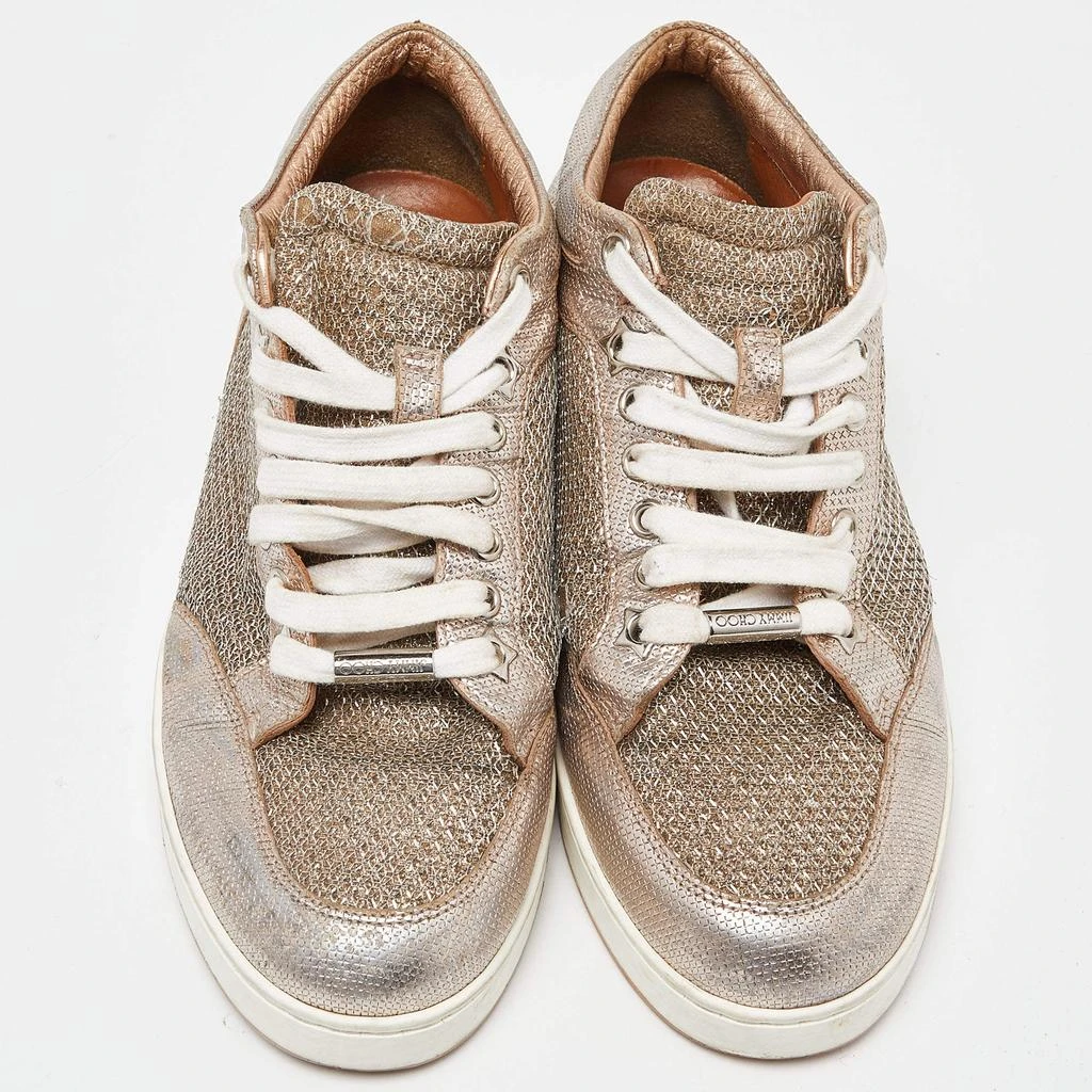 Jimmy Choo Jimmy Choo Rose Gold Leather and Glitter Miami High Top Sneakers Size 36 3