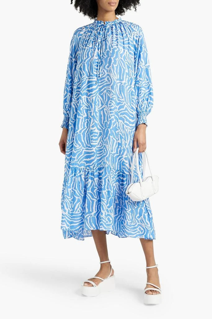 DIANE VON FURSTENBERG Fortina ruffled printed sateen midi dress 2