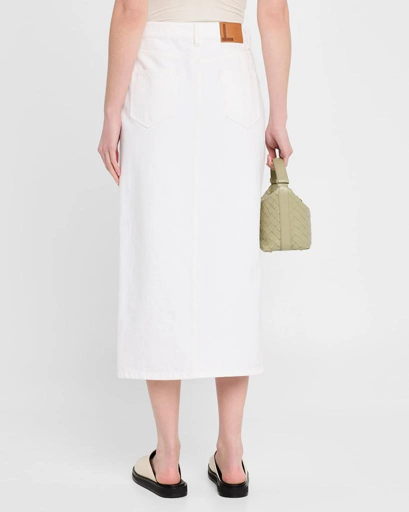 Lafayette 148 New York Front-Slit Cotton Midi Skirt 3