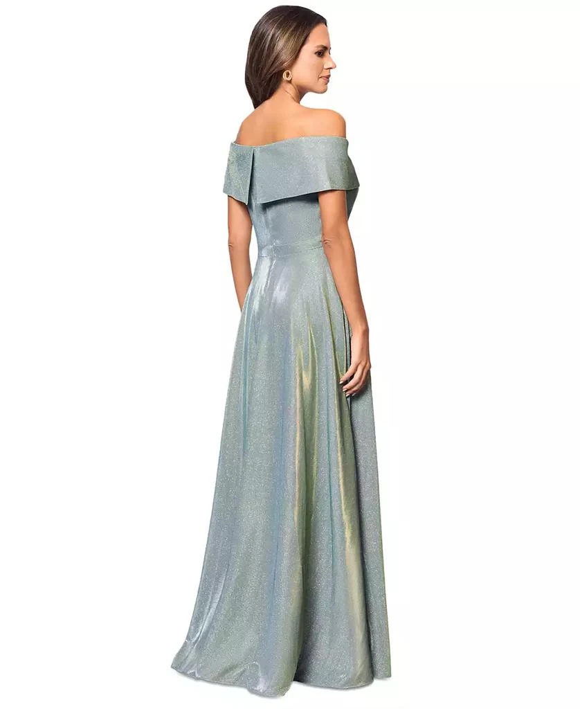 XSCAPE Women's Off-The-Shoulder Sequin-Knit Fit & Flare Gown 4