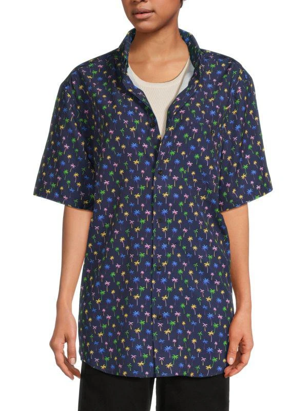 WeSC Oden ​Micro Palm Print Button-Front Shirt 3