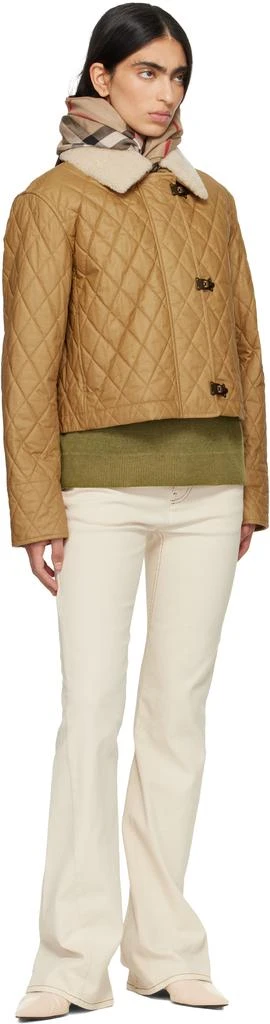 Burberry Beige Wide Check Wool Silk Scarf 2