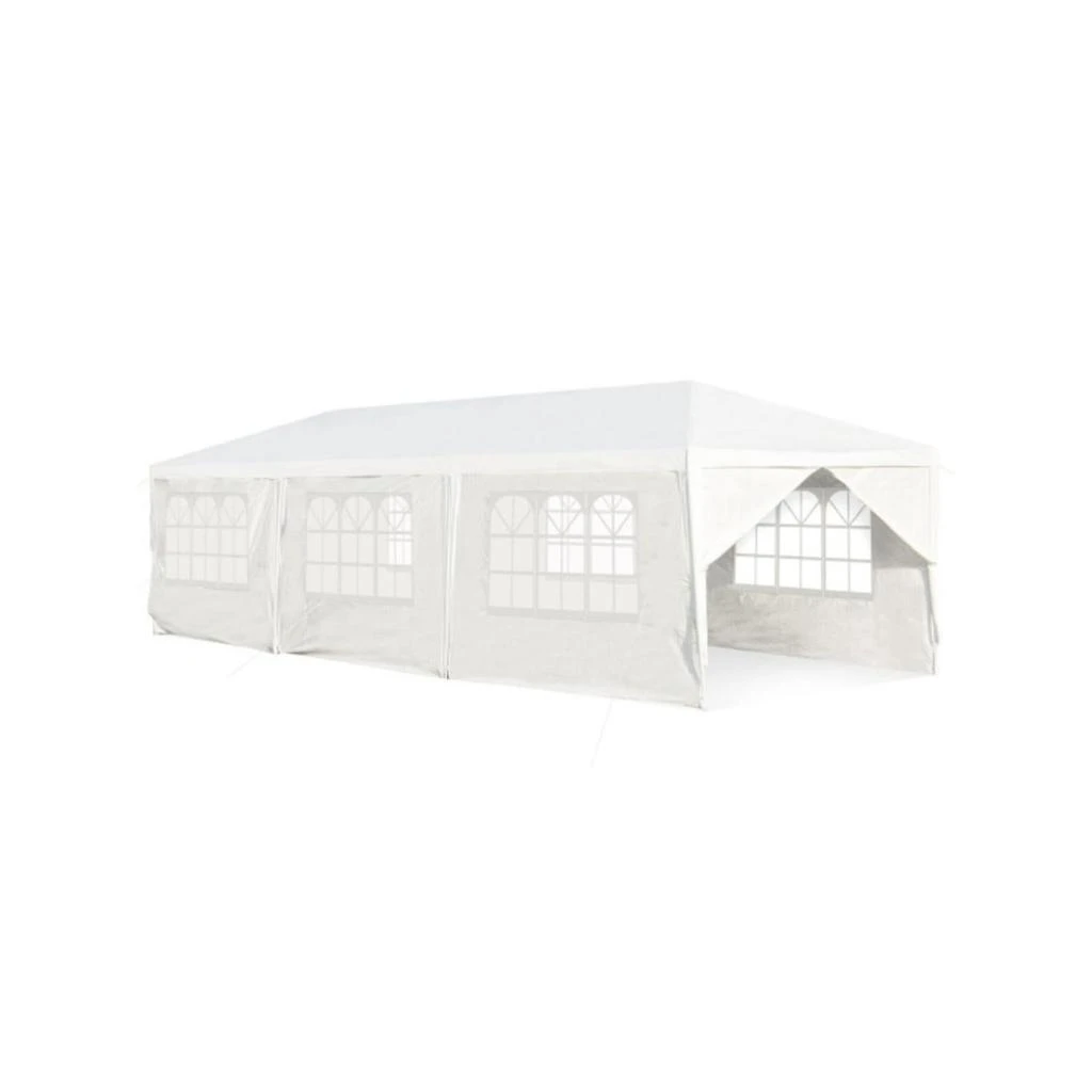 Hivvago 10 x 30 Feet Outdoor Canopy Tent with 6 Removable Sidewalls and 2 Doorways-White 1