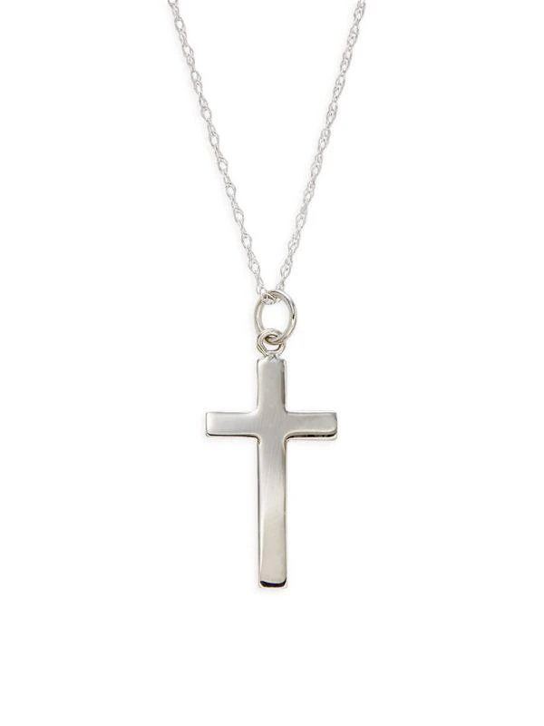 Saks Fifth Avenue 14K White Gold Cross Pendant Necklace 1