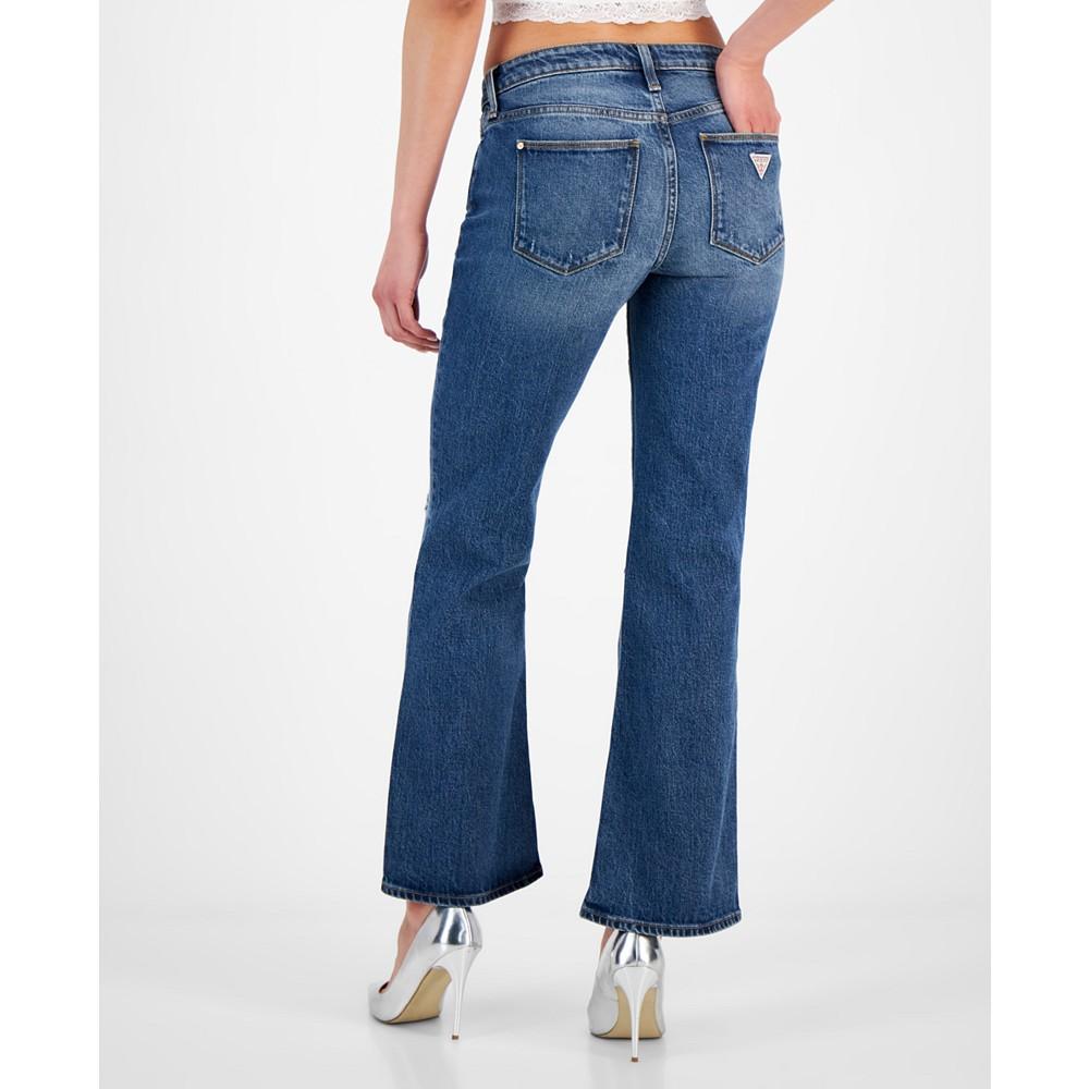 GUESS Women's Distressed Faded Bootcut Jeans