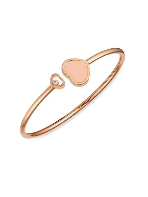 Chopard Happy Hearts 18K Rose Gold, Diamond 
Rosé Stone Bangle