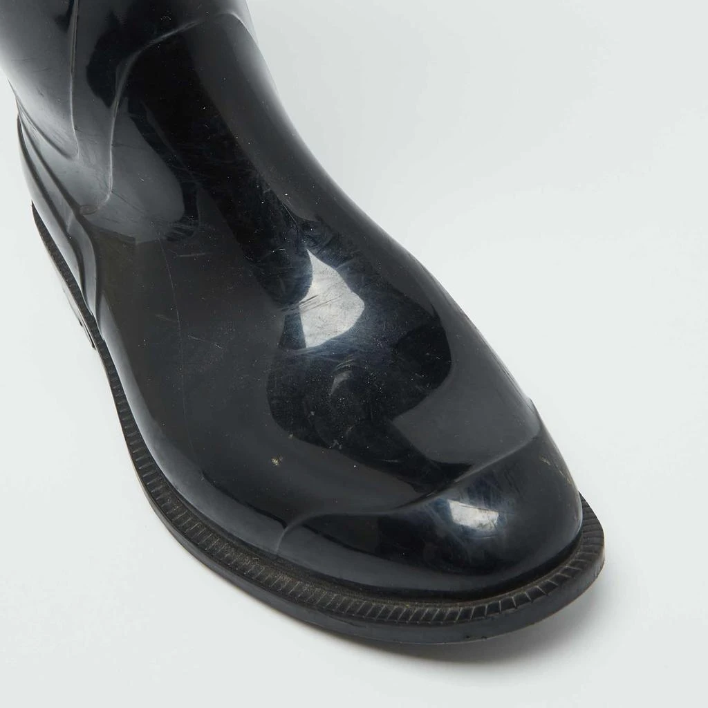 Burberry Burberry Black/Beige Rubber and House Check Canvas Rain Boots Size 38 7