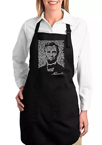 LA Pop Art Pop Art Full Length Word Art Apron Abraham Lincoln Gettysburg Address