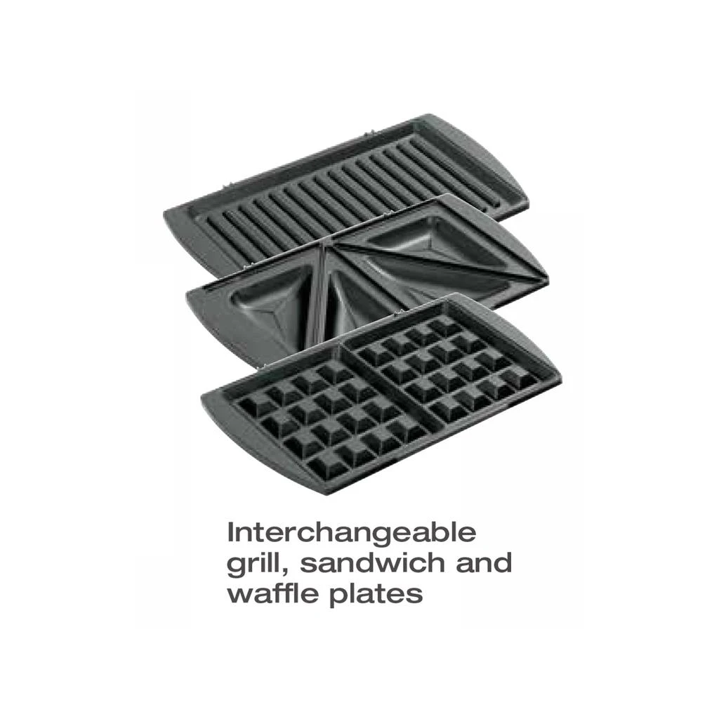 Salton 3 in 1 Grill, Sandwich & Waffle Maker Black 4