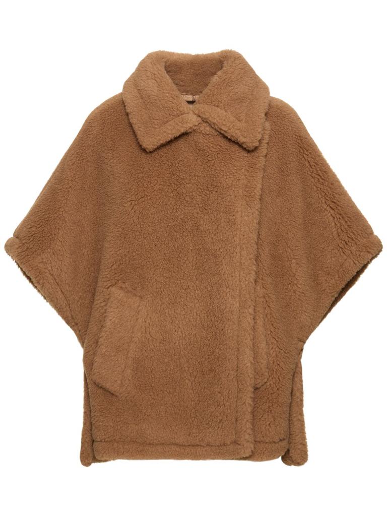 MAX MARA Tebe Camel & Silk Teddy Cape