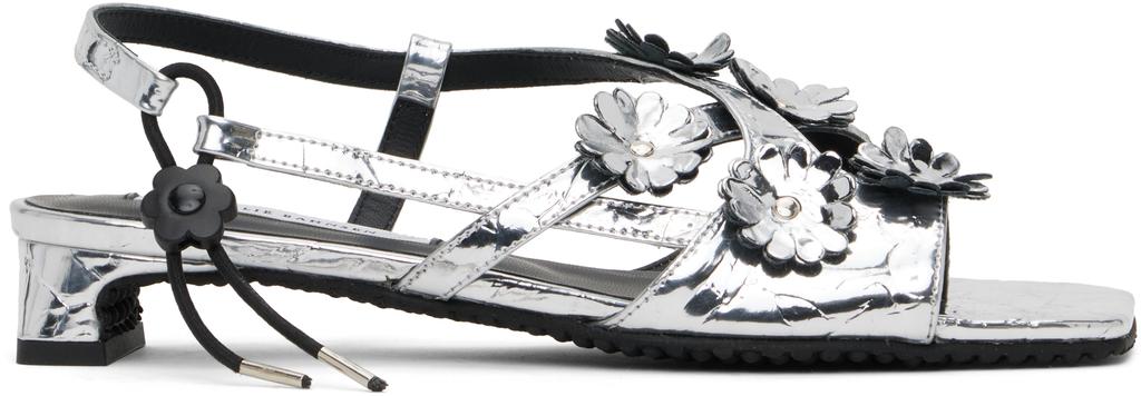 CECILIE BAHNSEN Silver Arna Heeled Sandals