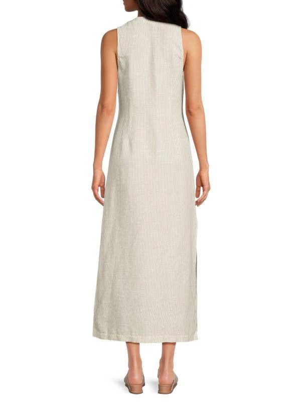 Onia Striped Linen Blend Midi Dress 2