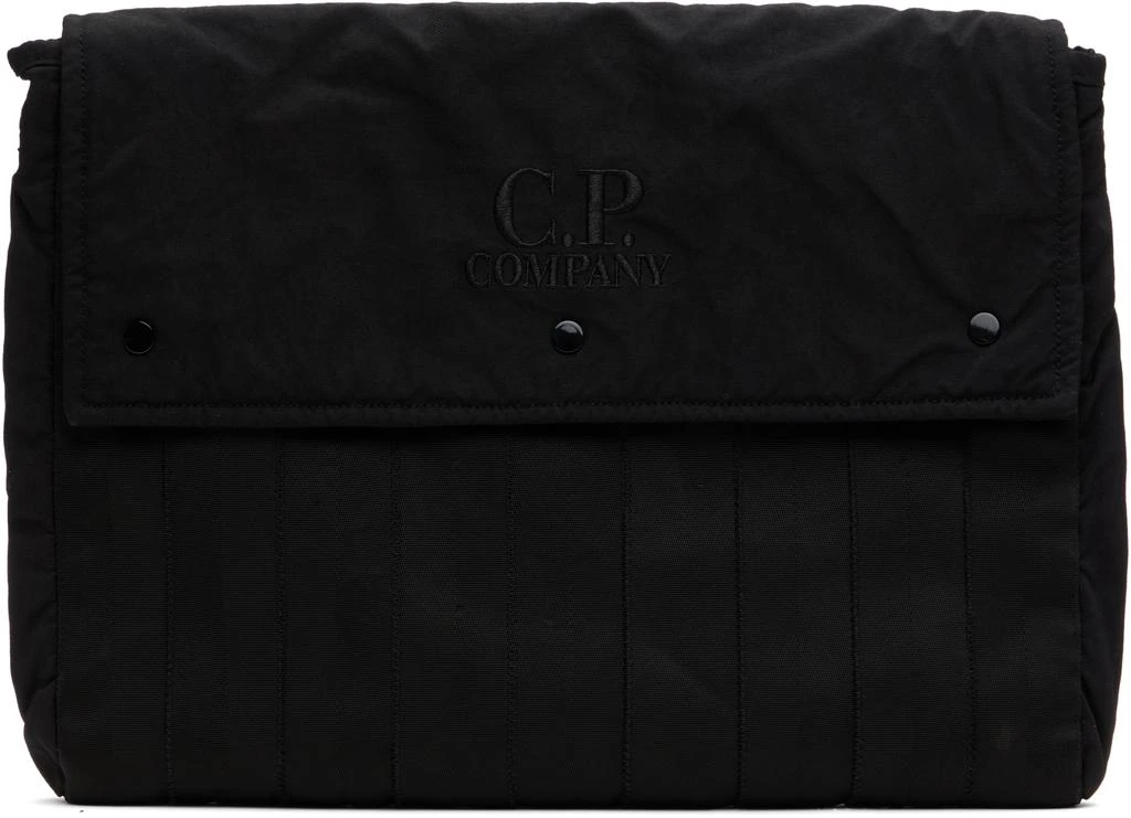 C.P. Company Black Herringbone Logo Bag 1