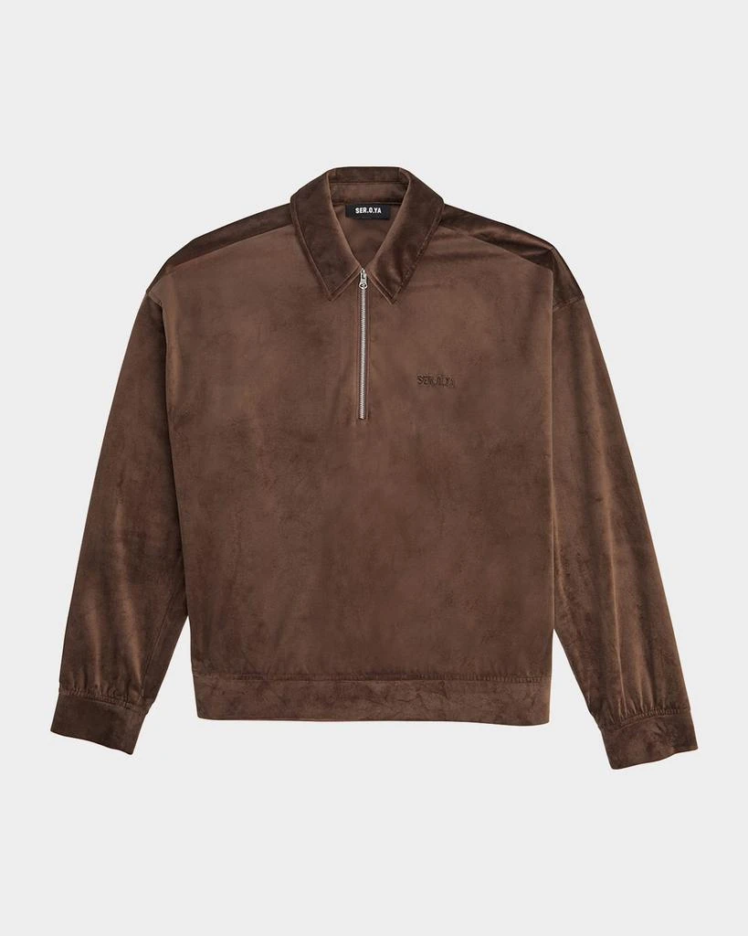 SER.O.YA Men's Charles Velvet Quarter-Zip Sweatshirt 1