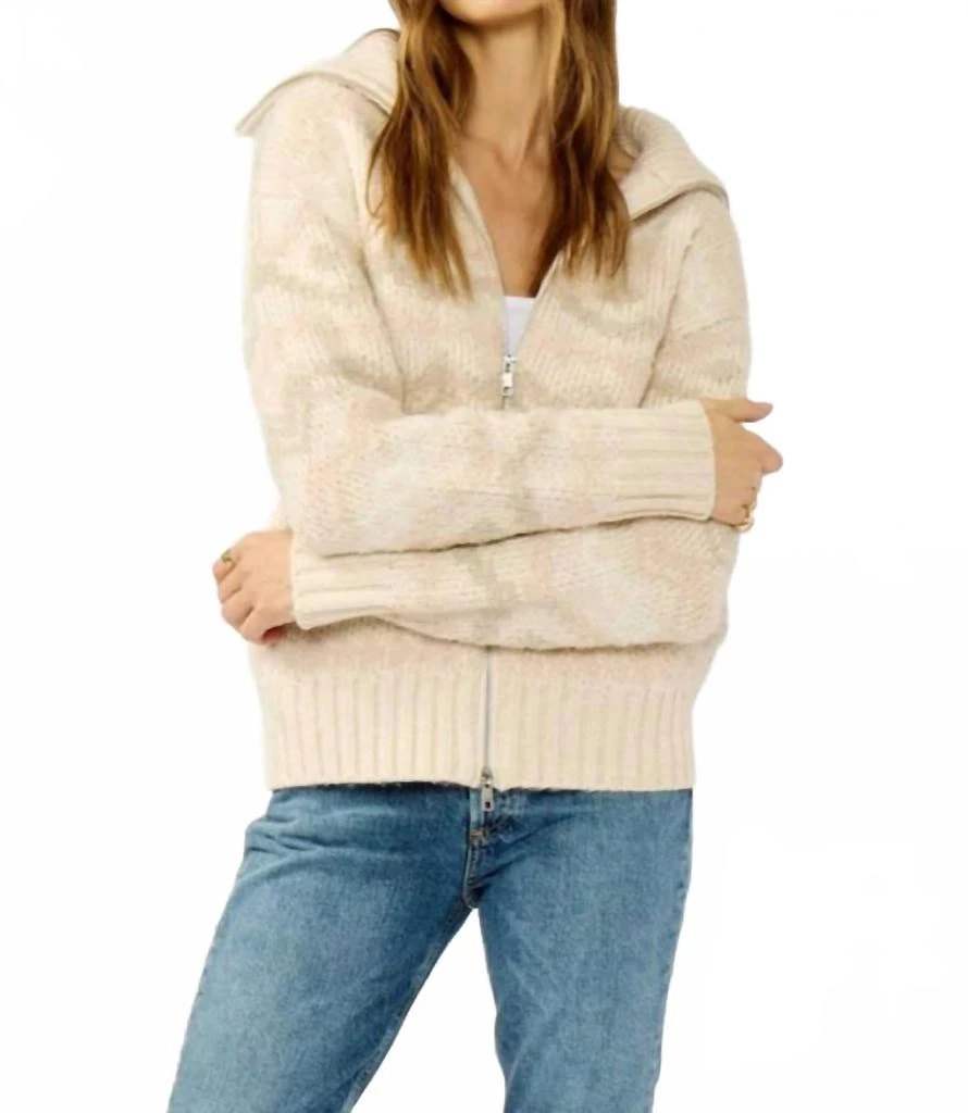 LOVESTITCH Sunstone Sweater Jacket In Natural/dusty Pink