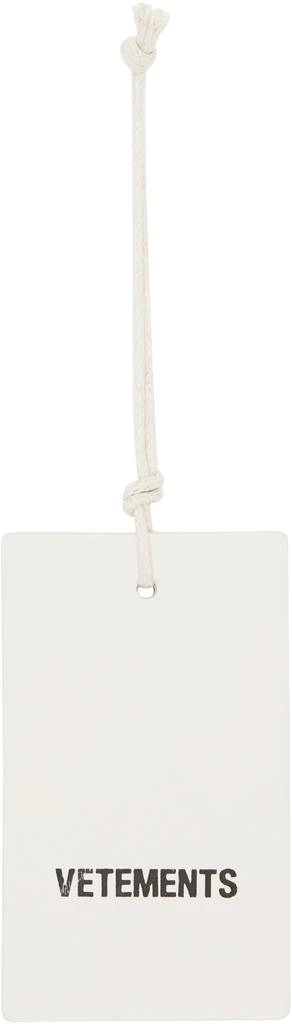 Vetements White Leather Logo Hangtag Keychain