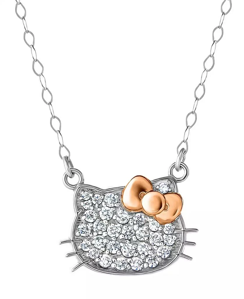 Macy's Hello Kitty Diamond Pavé Cluster Pendant Necklace (1/6 ct. t.w.) in 10k Gold, 16" + 2" extender 1