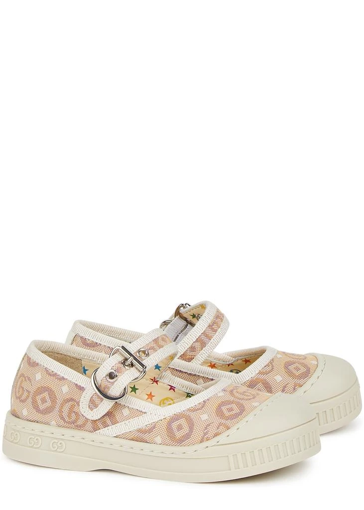 Gucci KIDS Melanie GG monogrammed canvas flats 3