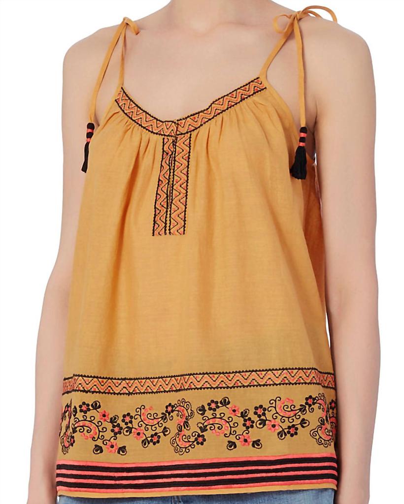 Love Sam Women's Embroidered Cotton Tank Top