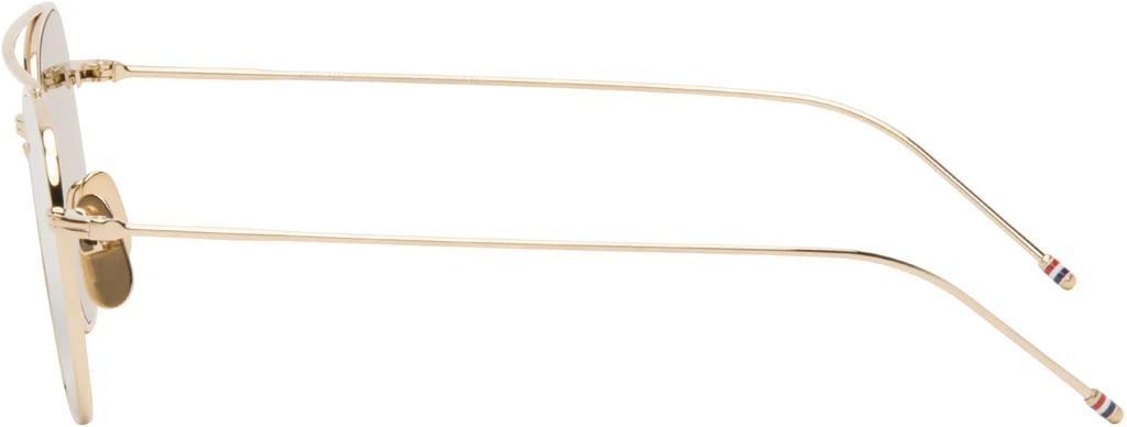 Thom Browne Gold Titanium Squared Aviator Sunglasses 3