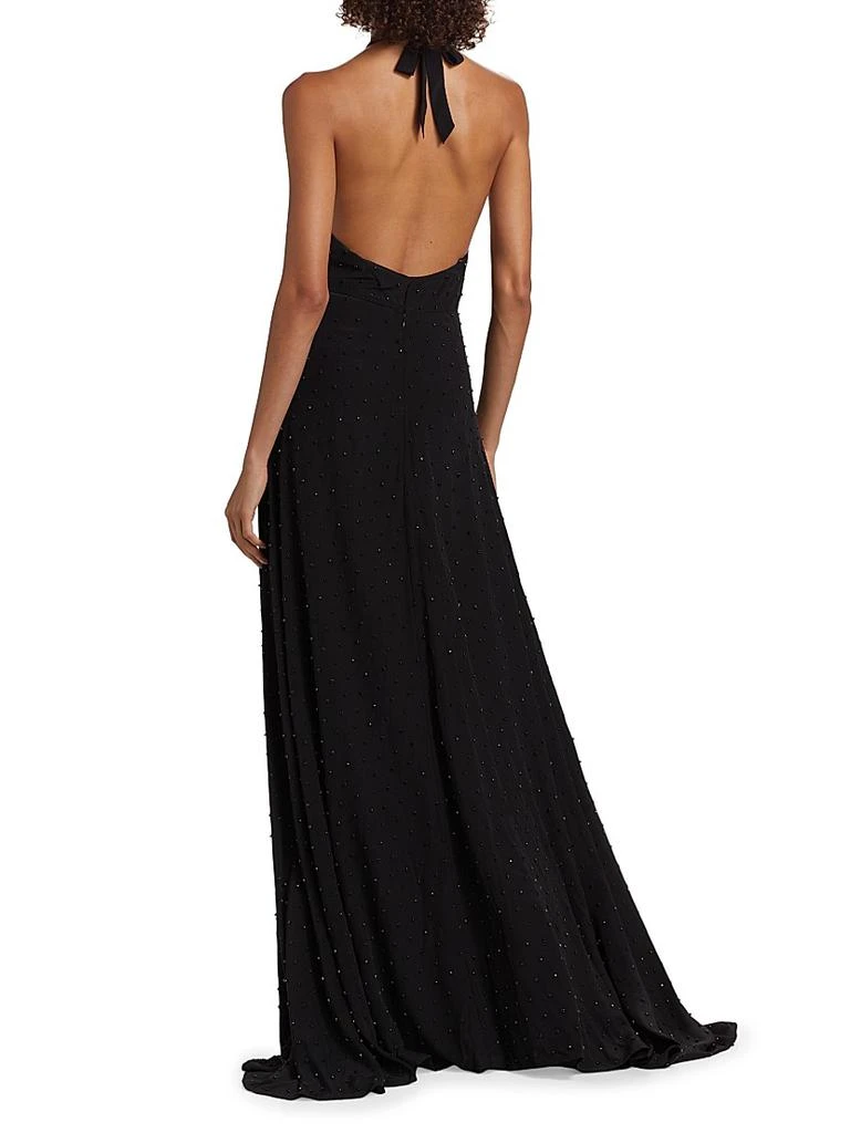 Azeeza Rosa Sequined Silk Sleeveless Gown 5