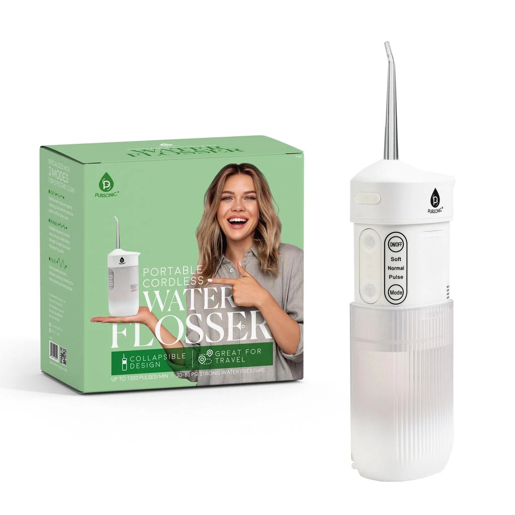 PURSONIC Portable USB Rechargeable Collapsible Water Flosser 1