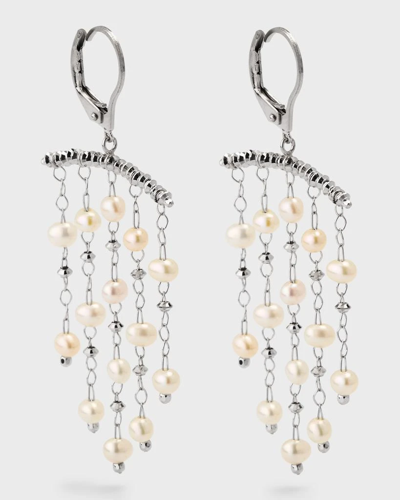 Platinum Born Debut Bar Platinum and Pearl Earrings 1