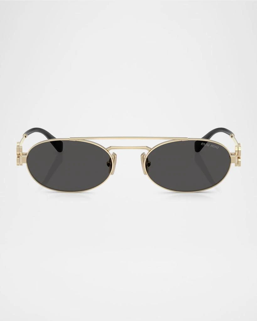 Miu Miu Logo Metal Oval Sunglasses 1